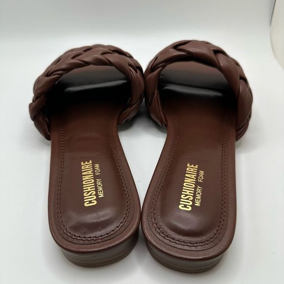 CUSHIONAIRE Women's woven slide sandal +Memory Foam 8 BROWN - Picture 4 of 7